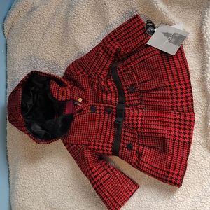 NWT London Fog Plaid Girl's Coat Size 12M